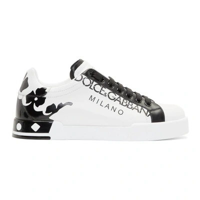 Shop Dolce & Gabbana Dolce And Gabbana White Portofino Sneakers In 89697 White