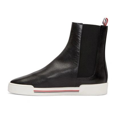 Shop Thom Browne Black Chelsea Sneaker Boots In 001 Black