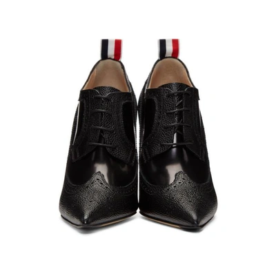 Shop Thom Browne Black Longwing Brogue Curved Heels