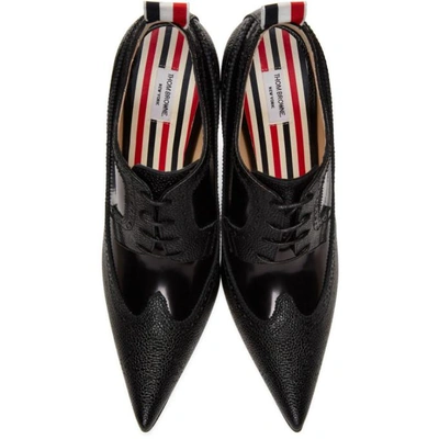 Shop Thom Browne Black Longwing Brogue Curved Heels