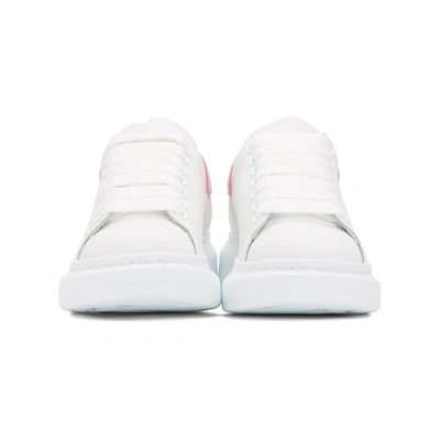 Shop Alexander Mcqueen White And Pink Oversized Sneakers In 9374 Flamin