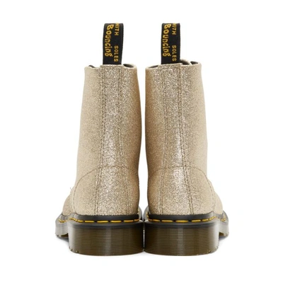 Shop Dr. Martens' Dr. Martens Gold Glitter 1460 Pascal Boots In Pale Gold