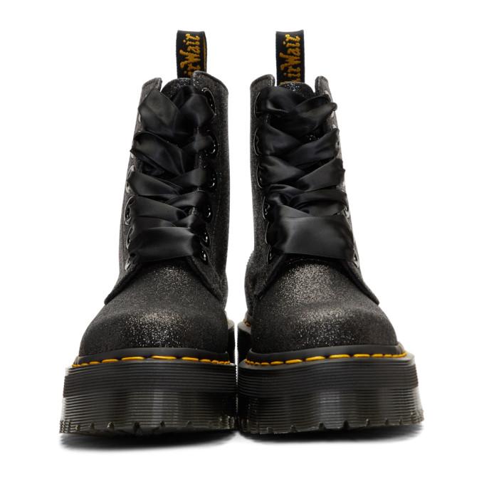 dr martens molly black glitter chunky platform boots