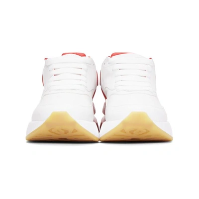 Shop Alexander Mcqueen Red & White Oversized Runner Sneakers
