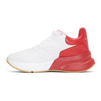 Shop Alexander Mcqueen Red & White Oversized Runner Sneakers