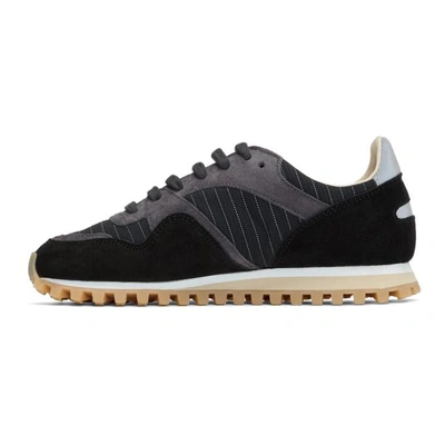 Shop Spalwart Black Marathon Trail Low Pinstripe Sneakers