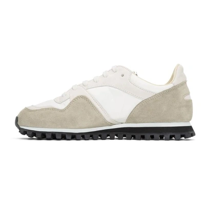 Shop Spalwart White And Taupe Suede Marathon Trail Low Wb Sneakers