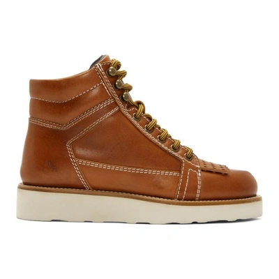 Shop Jw Anderson Brown Hiking Boots In Wood