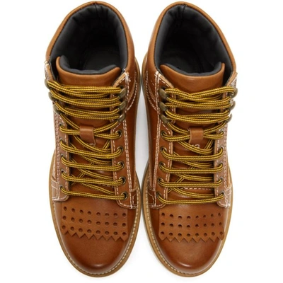 Shop Jw Anderson Brown Hiking Boots In Wood