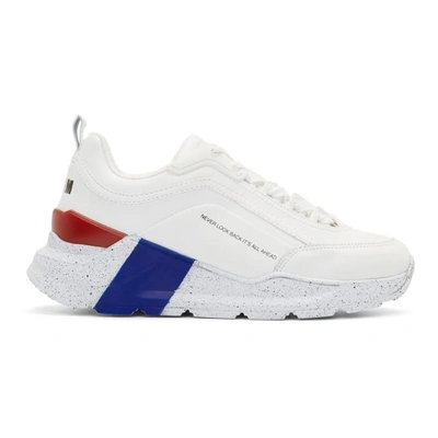 Shop Msgm White Chunky Sole Sneakers In 070 White