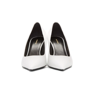 Shop Balenciaga White Leather Pointed Heels