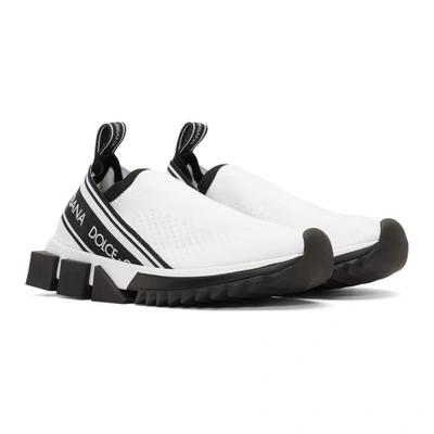 Shop Dolce & Gabbana White Sorrento Sock Sneakers
