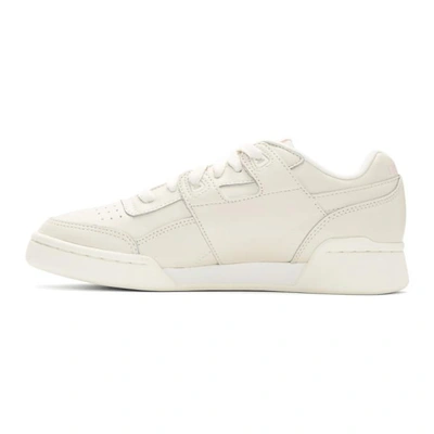 Shop Reebok Classics White And Pink Workout Plus Sneakers In Chalk/pink