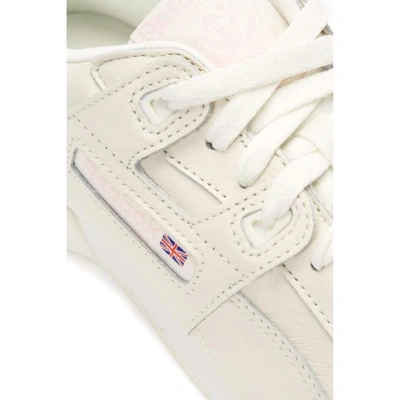 Shop Reebok Classics White And Pink Workout Plus Sneakers In Chalk/pink