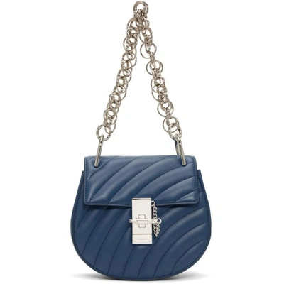 Shop Chloé Chloe Blue Mini Drew Bijou Bag In 44f Vinylbl