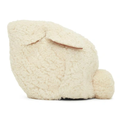 Shop Loewe White Shearling Mini Bunny Bag In 2123 Natura