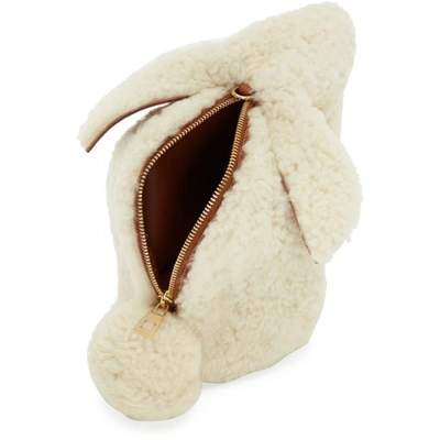 Shop Loewe White Shearling Mini Bunny Bag In 2123 Natura