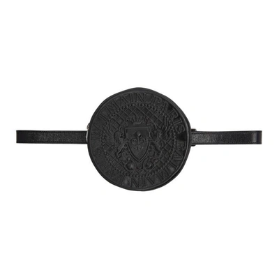 Shop Balmain Black Patent Disco Belt Pouch In Noir 176