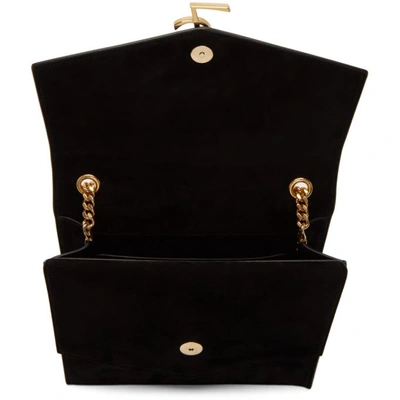 Shop Saint Laurent Black Medium Sulpice Monogram Chain Bag In 1000 Black
