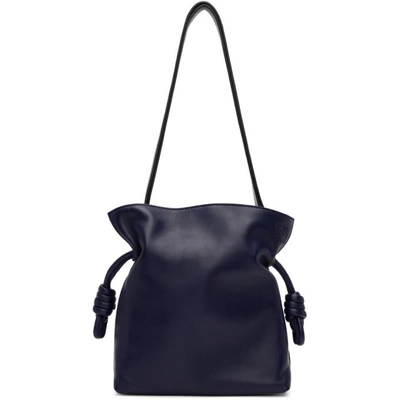 Shop Loewe Navy Small Flamenco Knot Bag