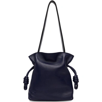 Shop Loewe Navy Small Flamenco Knot Bag