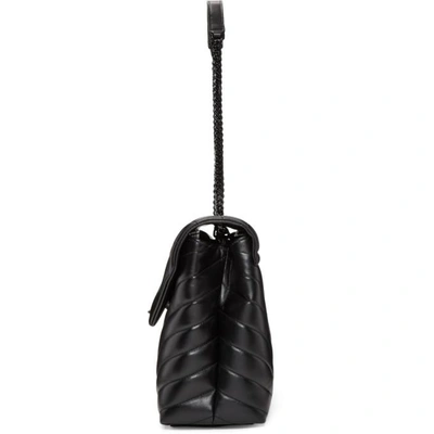 Shop Saint Laurent Black Medium Loulou Chain Bag In 1000 Black