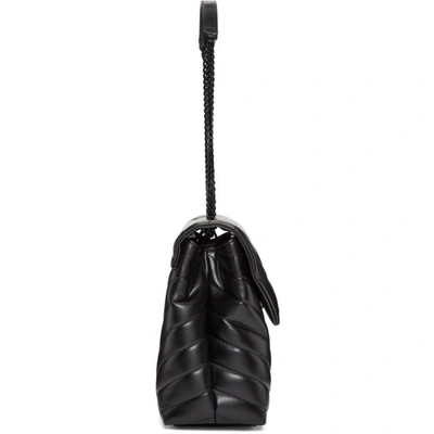 Shop Saint Laurent Black Medium Loulou Chain Bag In 1000 Black