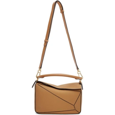 Shop Loewe Brown Small Puzzle Bag In 3649 Carame