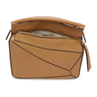 Shop Loewe Brown Small Puzzle Bag In 3649 Carame