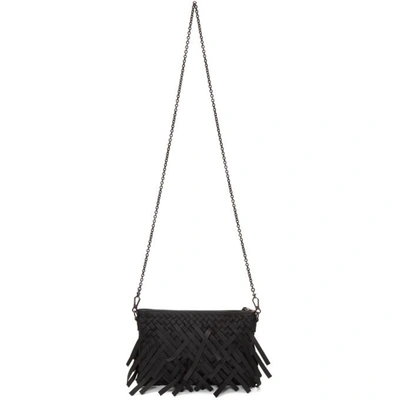 Shop Bottega Veneta Black Palio Fringes Shoulder Bag In 1000 Black