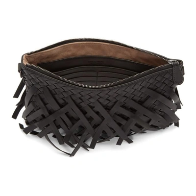 Shop Bottega Veneta Black Palio Fringes Shoulder Bag In 1000 Black