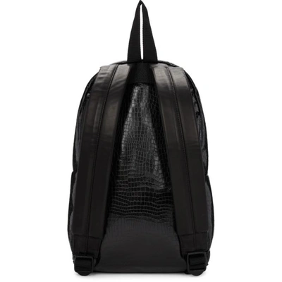 Shop Comme Des Garçons Comme Des Garcons Black Small Croc Faux-leather Backpack In 1 Black