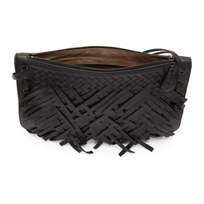 Shop Bottega Veneta Black Palio Fringes Double Strap Bag In 1000 Black