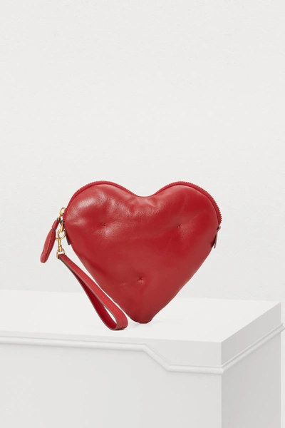 Shop Anya Hindmarch Heart Leather Clutch