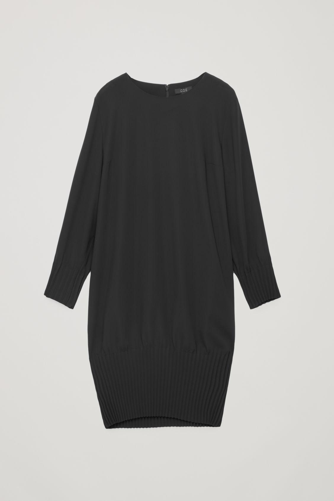 cos black pleated dress