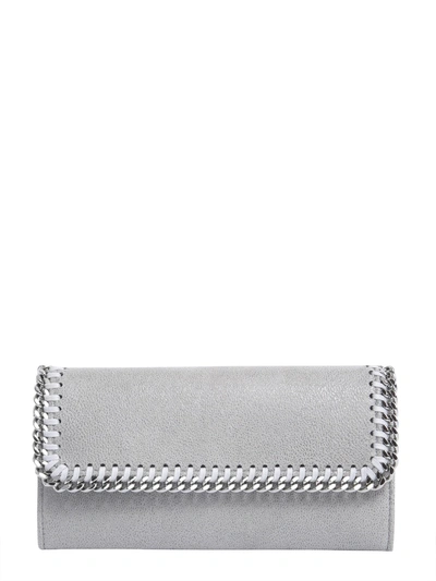 Shop Stella Mccartney Falabella Contintental Wallet In Grey