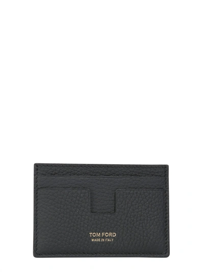 Shop Tom Ford Leather Card Holder In Black
