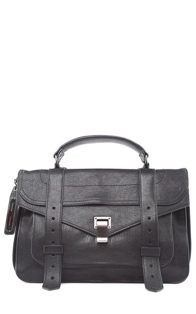 Shop Proenza Schouler Ps1 Medium Lux Leather Shoulder Bag In Nero