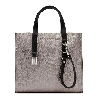 Shop Marc Jacobs Grind Mini Silver Leather Tote