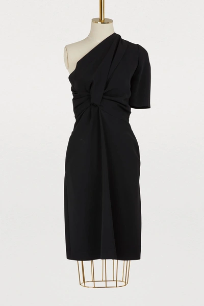 Shop Stella Mccartney Asymmetrical Dress In 1000 - Black