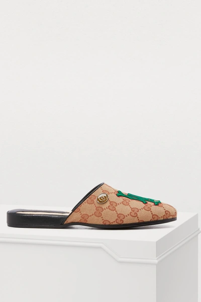 Shop Gucci La Mules In Beige