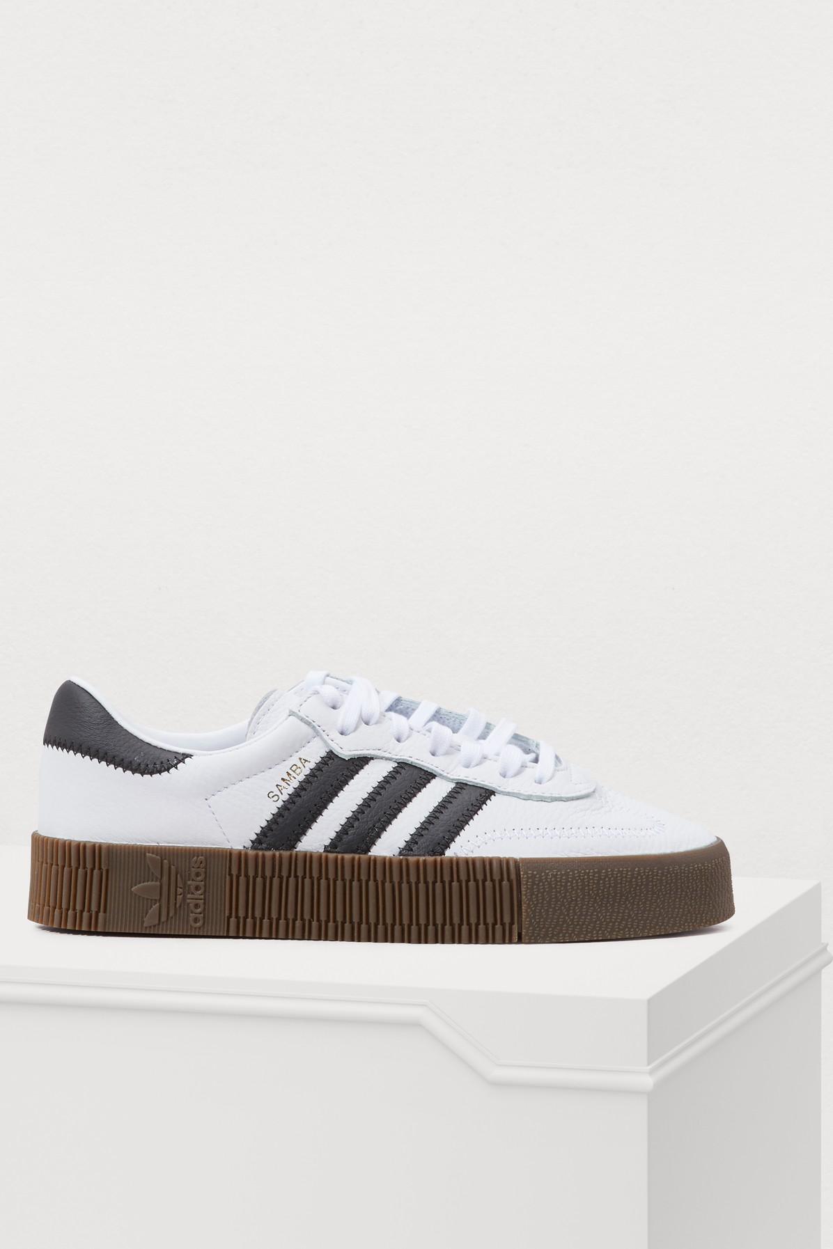 adidas originals white and black samba rose trainers