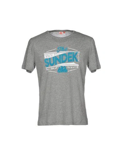 Shop Sundek T-shirts In Grey