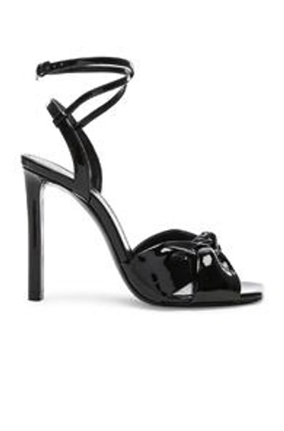 Shop Saint Laurent Patent Amy Ankle Strap Sandals In Black