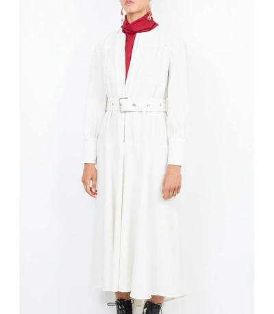 Shop Proenza Schouler White Belted Midi Dress