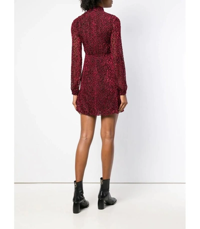 Shop Saint Laurent Red 'devor' Mini Dress