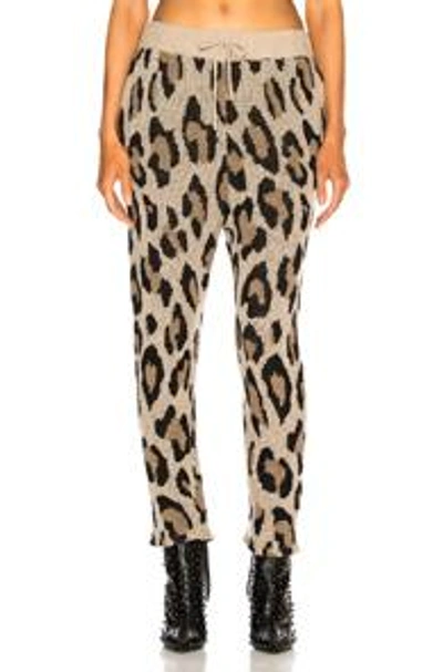 Shop R13 Cashmere Leopard Pant In Animal Print,neutrals