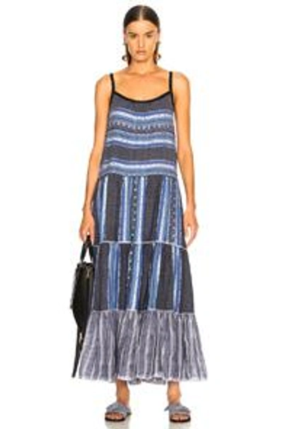 Shop Lemlem Lucy Tiered Dress In Blue. In Indigo