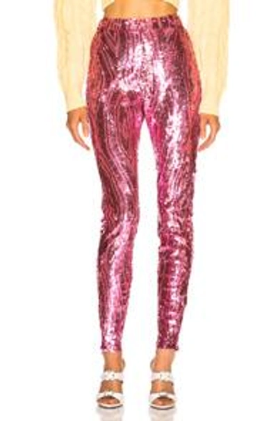 Shop Attico Fay Sequined Pants In Pink