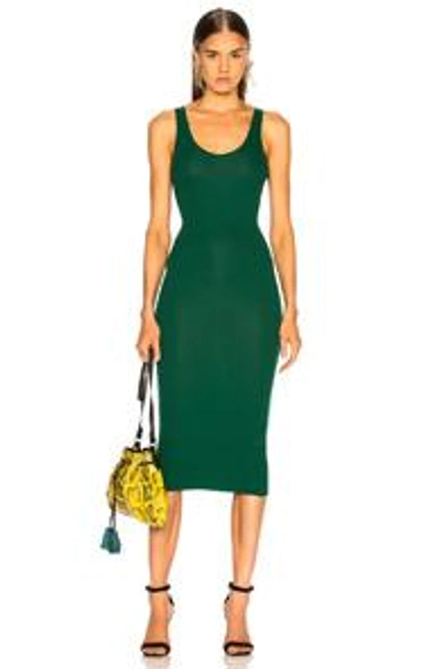 Shop Enza Costa Rib Tank Dress In Green